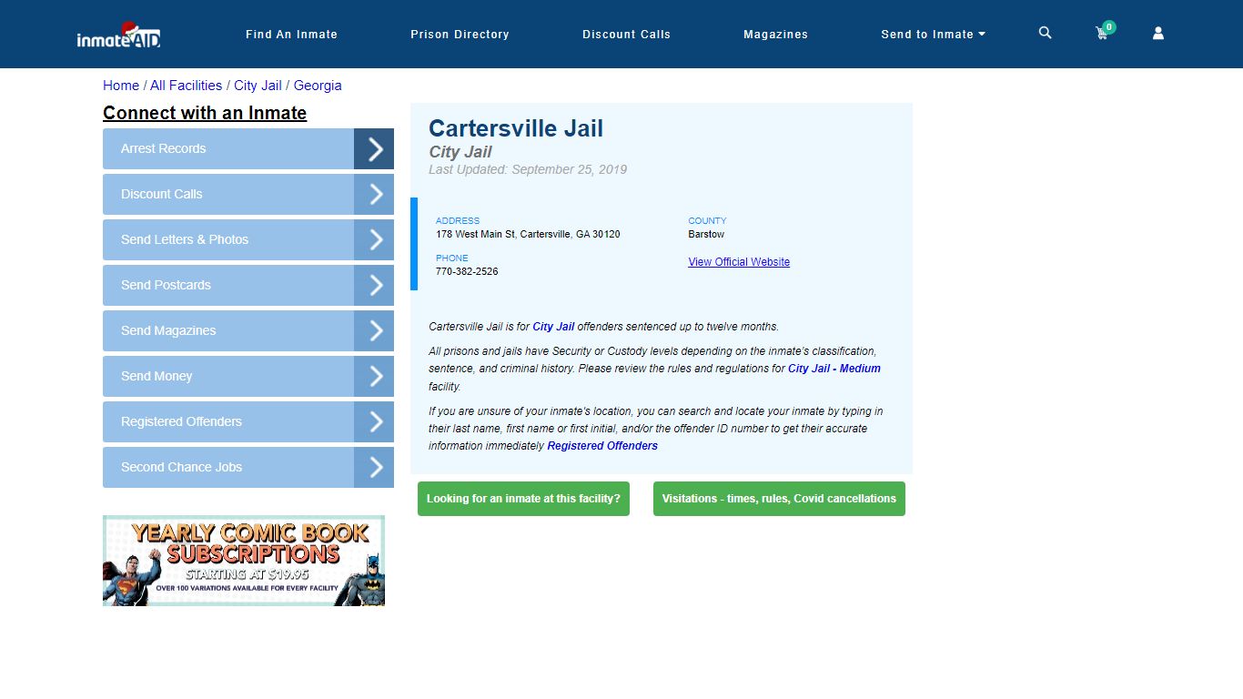 Cartersville Jail | Inmate Locator